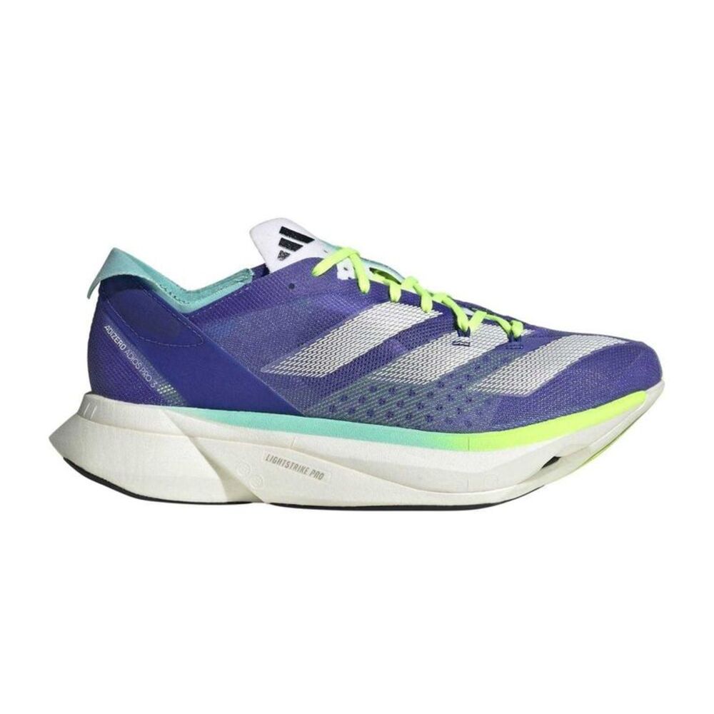 Adidas Womens/Ladies Adizero Adios Pro 3 3 Stripes Lace Up Running Shoes / Cobal